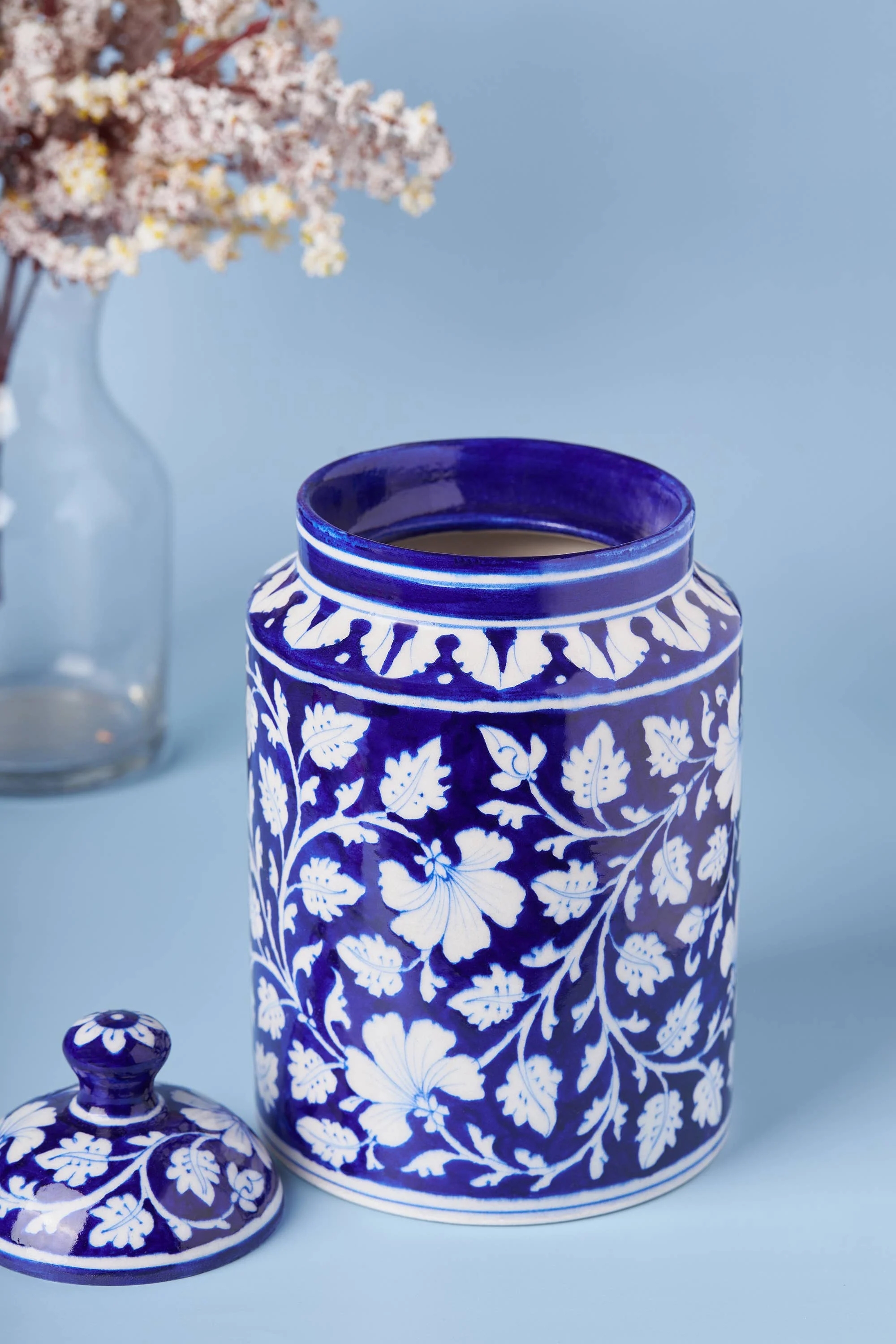 Magra Decorative Kitchen Canister Blue Pottery